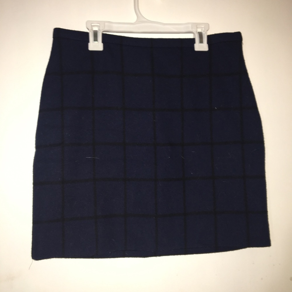 Madewell Windowpane Wool Skirt